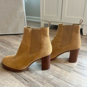 Tory Burch Camel Suede Booties